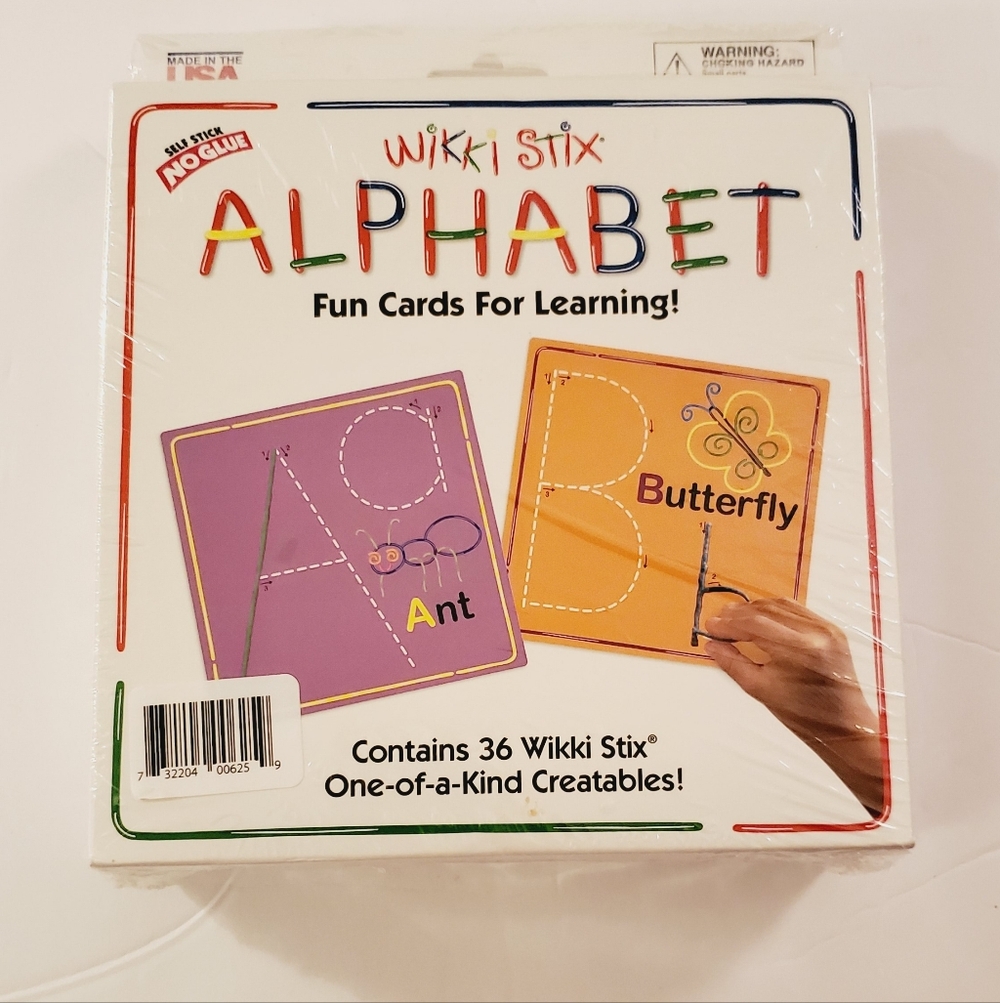 Wikki Stix Self Stick Numbers, Shapes, Alphabet Learning Cards